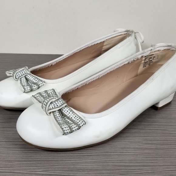 Stuart Weitzman Kids Miss Bolshoibow, White, Youth (6-10 years) Size 5 / 36 - Picture 3 of 12